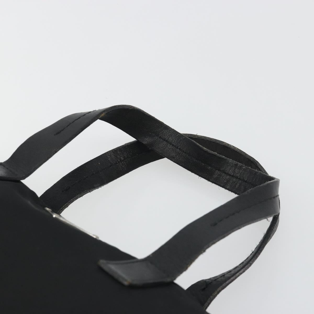 PRADA Hand Bag Nylon Black Silver Auth 188434