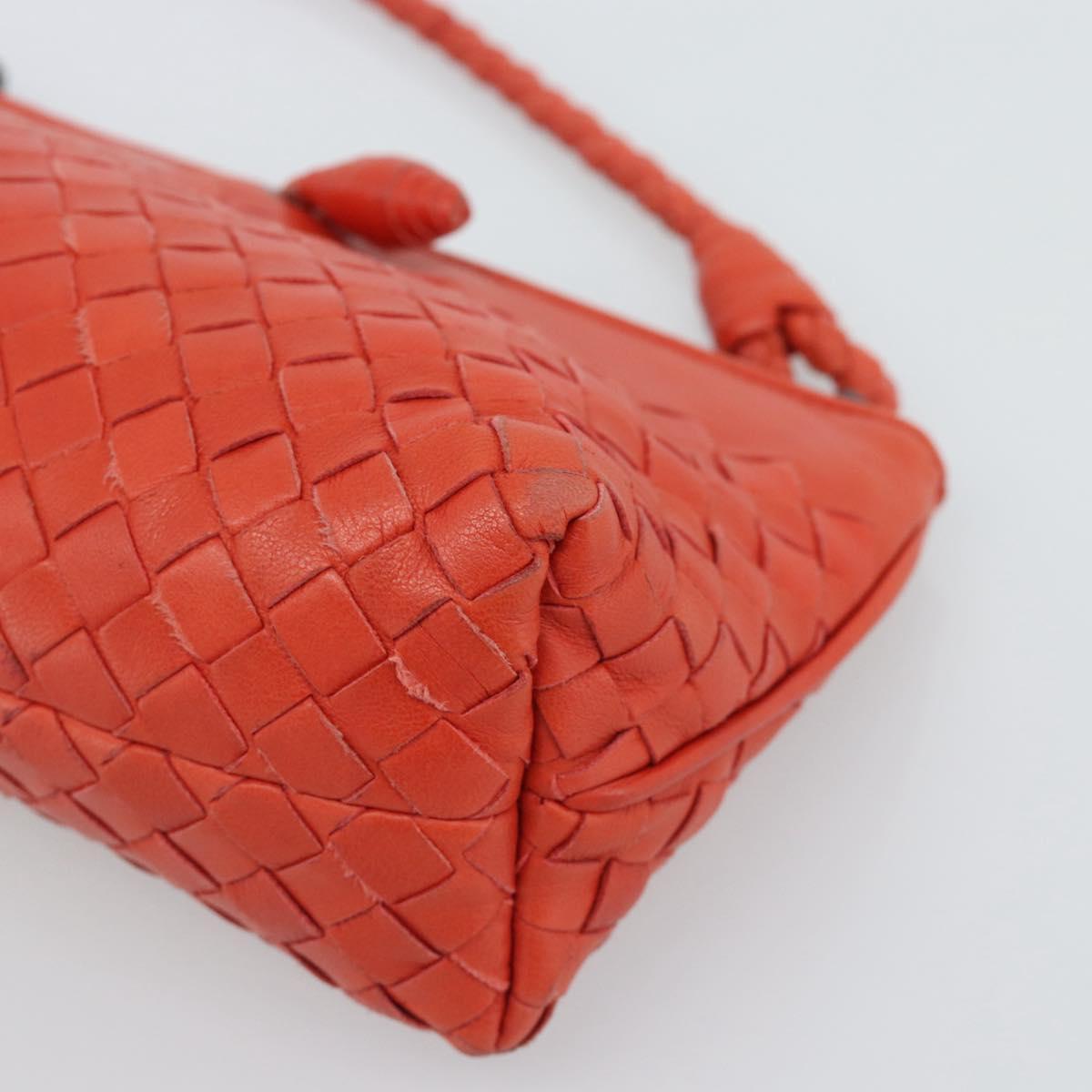 BOTTEGA VENETA INTRECCIATO Hand Bag Leather Red 120773 Auth 188439A