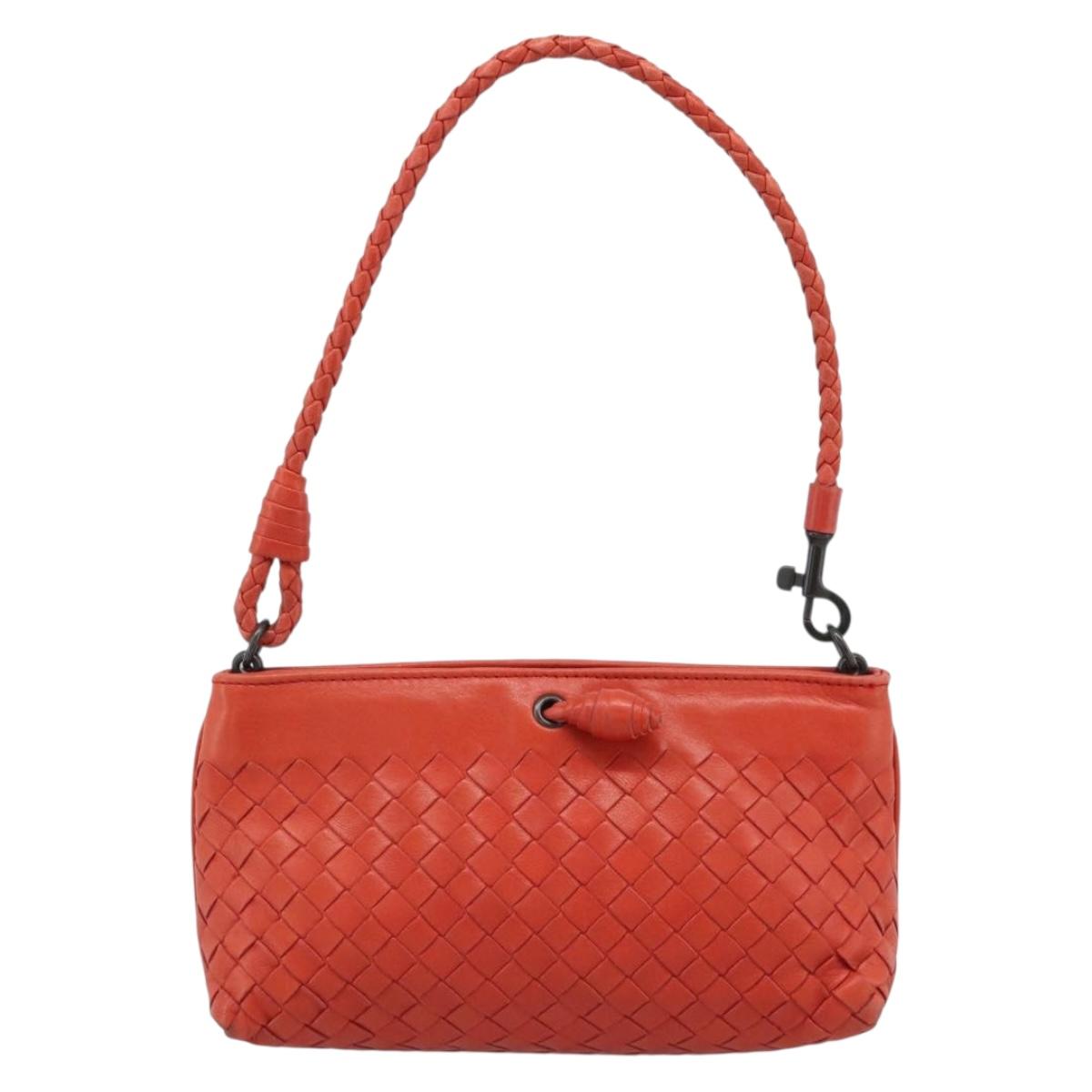 BOTTEGA VENETA INTRECCIATO Hand Bag Leather Red 120773 Auth 188439A