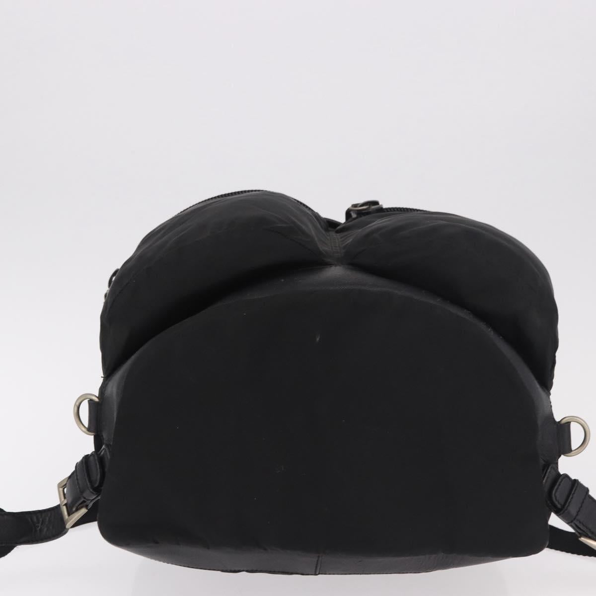 PRADA Backpack Nylon Black Silver Auth 188443