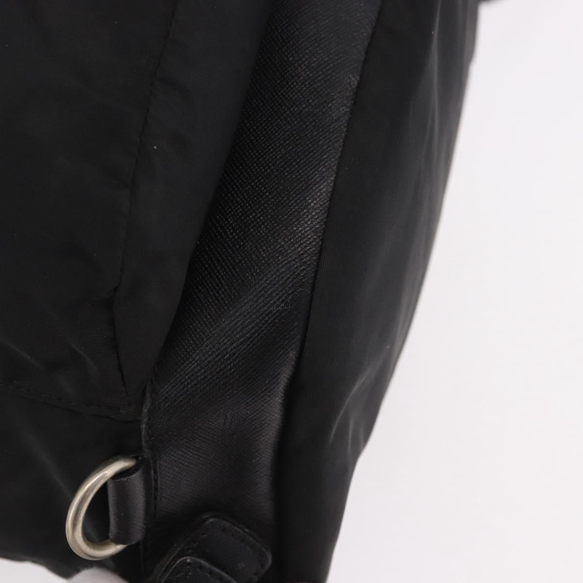 PRADA Backpack Nylon Black Silver Auth 188443