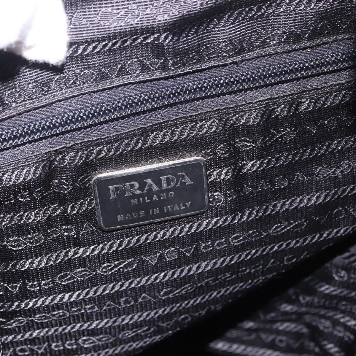 PRADA Backpack Nylon Black Silver Auth 188443