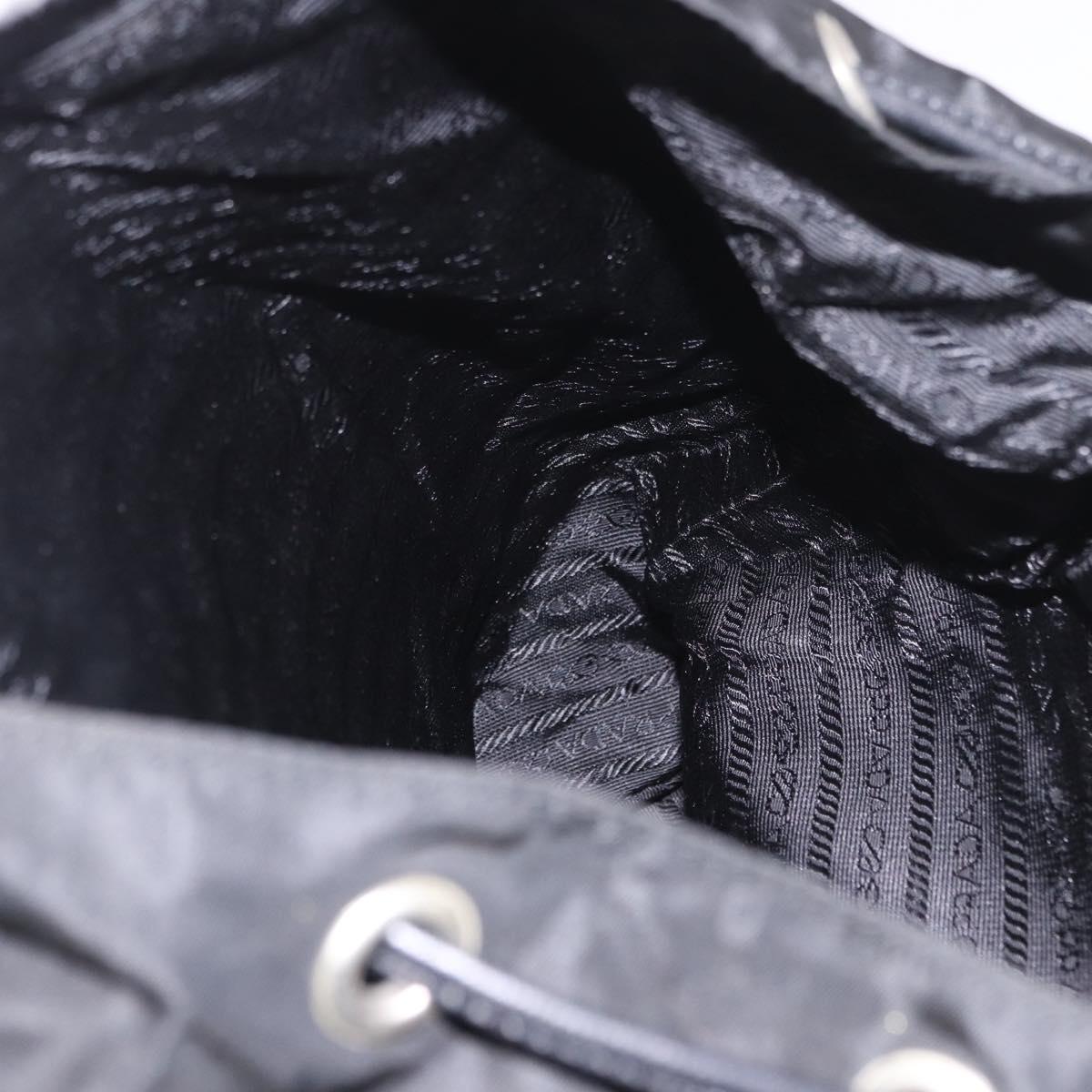 PRADA Backpack Nylon Black Silver Auth 188443