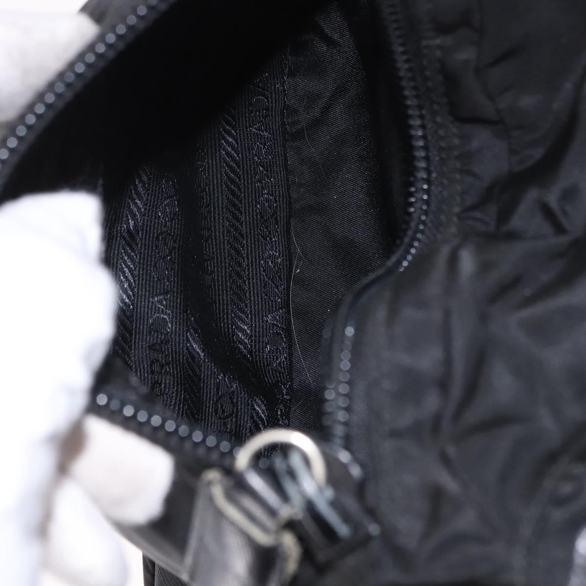 PRADA Backpack Nylon Black Silver Auth 188443