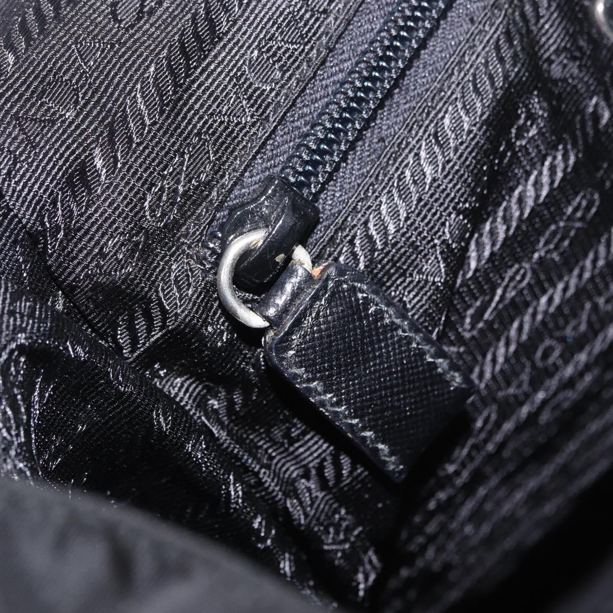 PRADA Backpack Nylon Black Silver Auth 188443