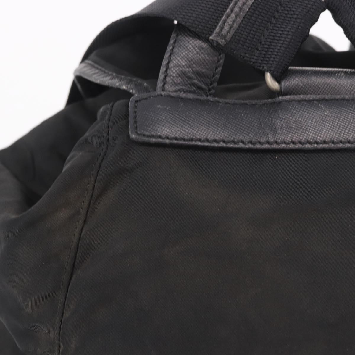 PRADA Backpack Nylon Black Silver Auth 188443