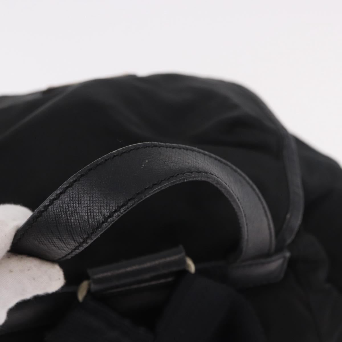 PRADA Backpack Nylon Black Silver Auth 188443
