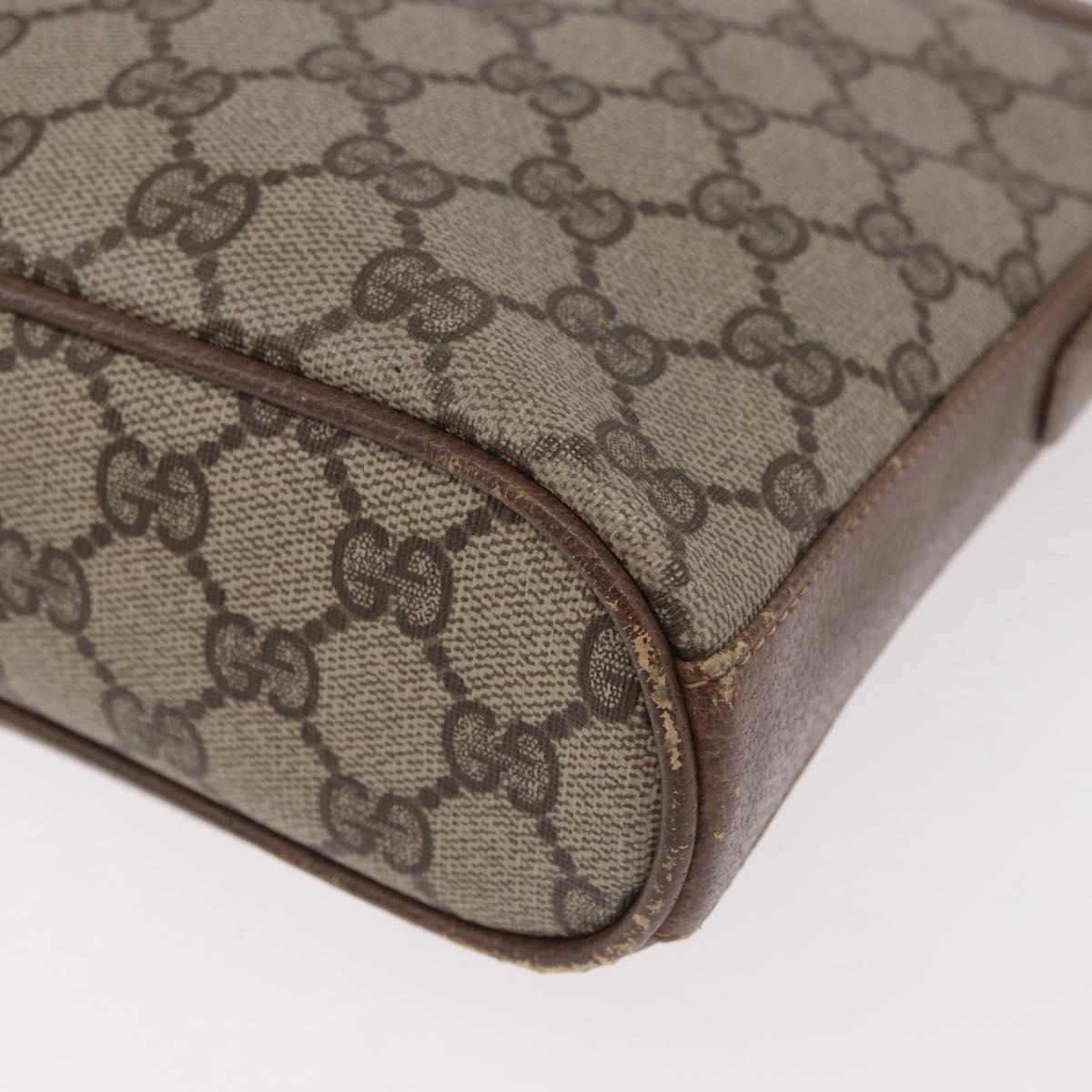 GUCCI GG Supreme Web Sherry Line Shoulder Bag PVC Beige Gold Auth 188457