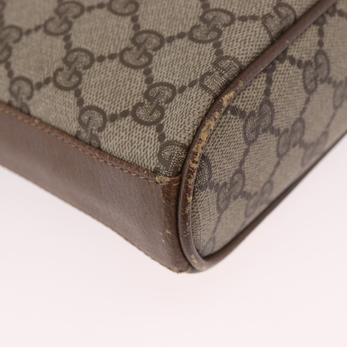 GUCCI GG Supreme Web Sherry Line Shoulder Bag PVC Beige Gold Auth 188457