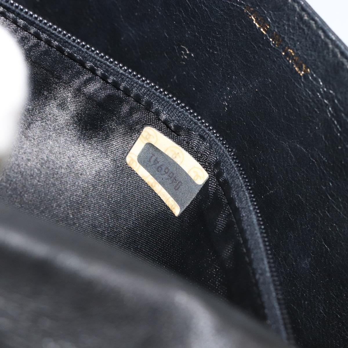 CHANEL Chain Shoulder Bag Lamb Skin Black Gold CC Auth 188459