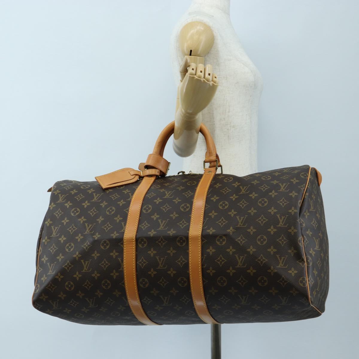 LOUIS VUITTON Monogram Keepall 55 Boston Bag M41424 LV Auth 188460SAV