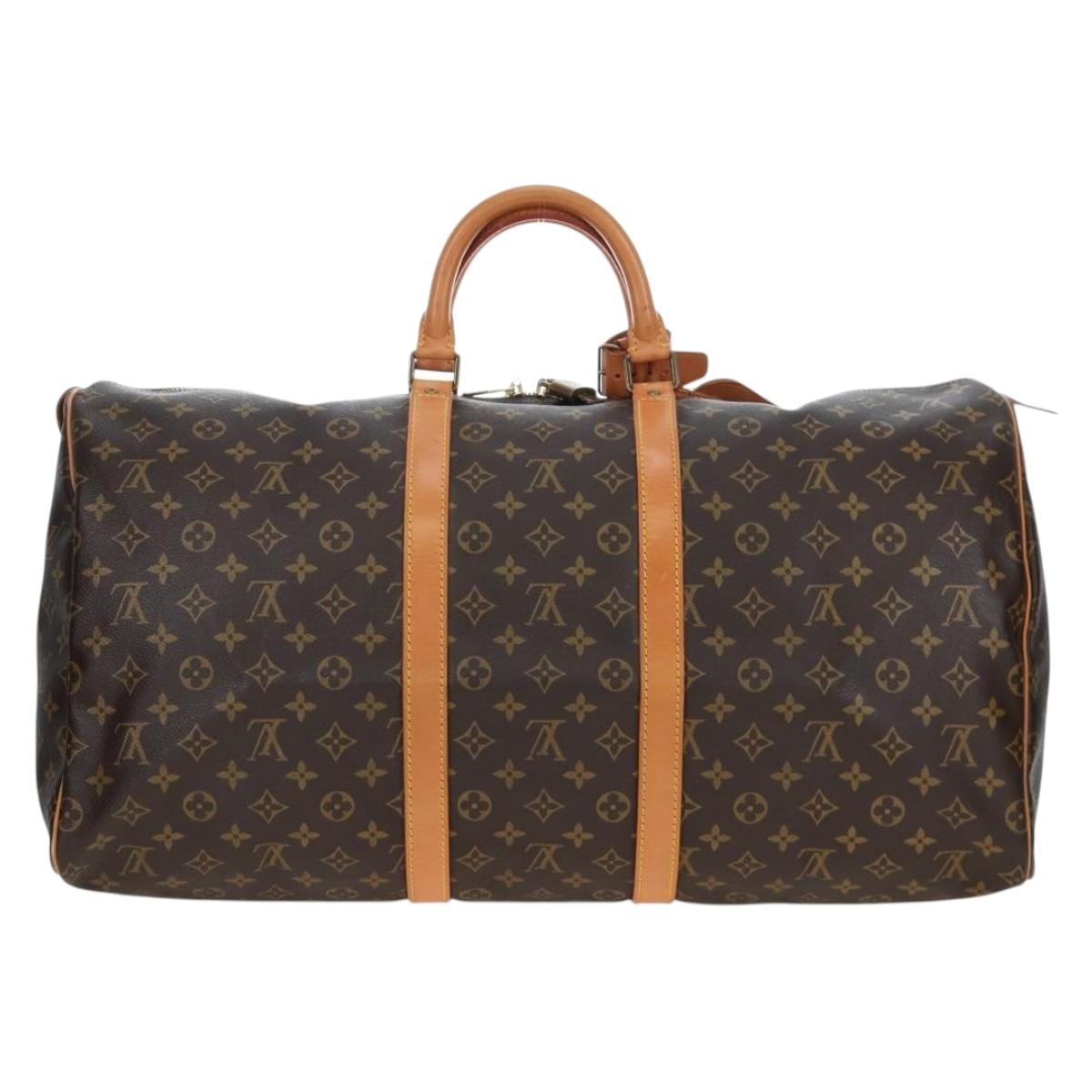 LOUIS VUITTON Monogram Keepall 55 Boston Bag M41424 LV Auth 188460SAV