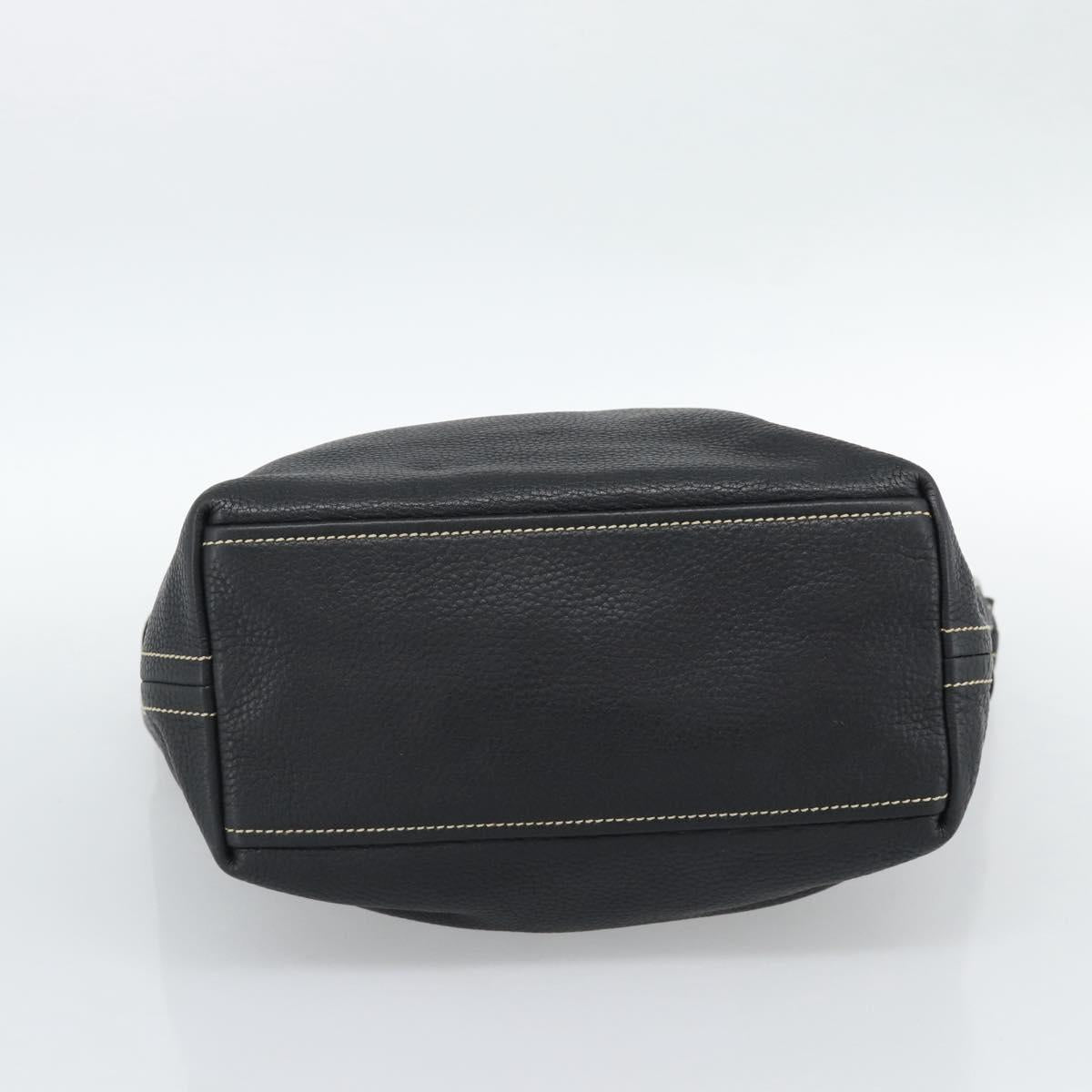 PRADA Shoulder Bag Leather Black Silver Auth 188461A