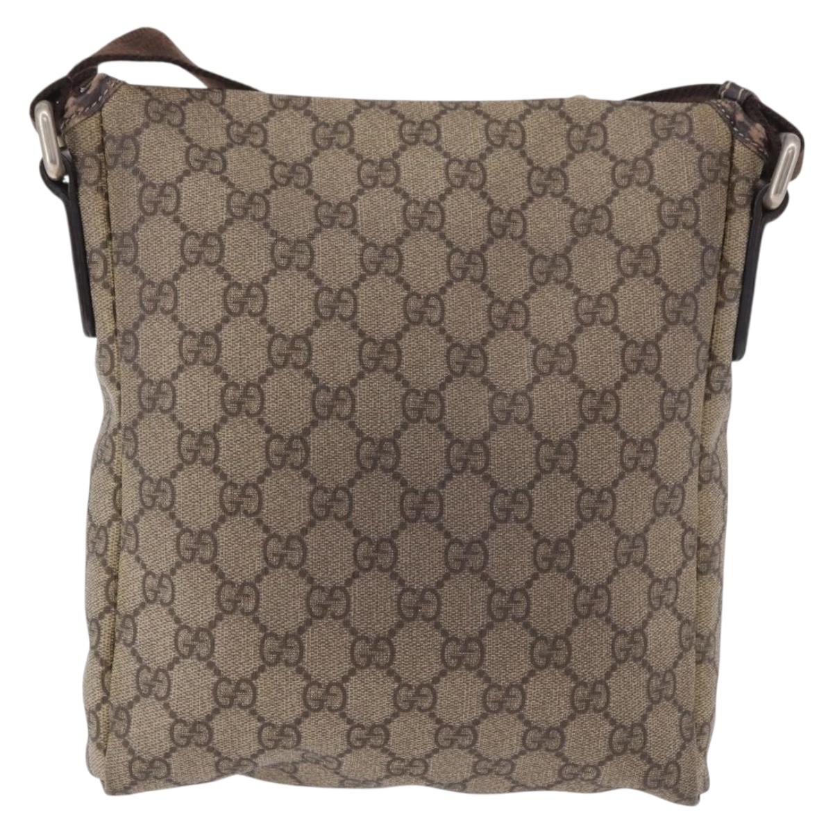 GUCCI GG Supreme Shoulder Bag PVC Beige Gold 223666 Auth 188468