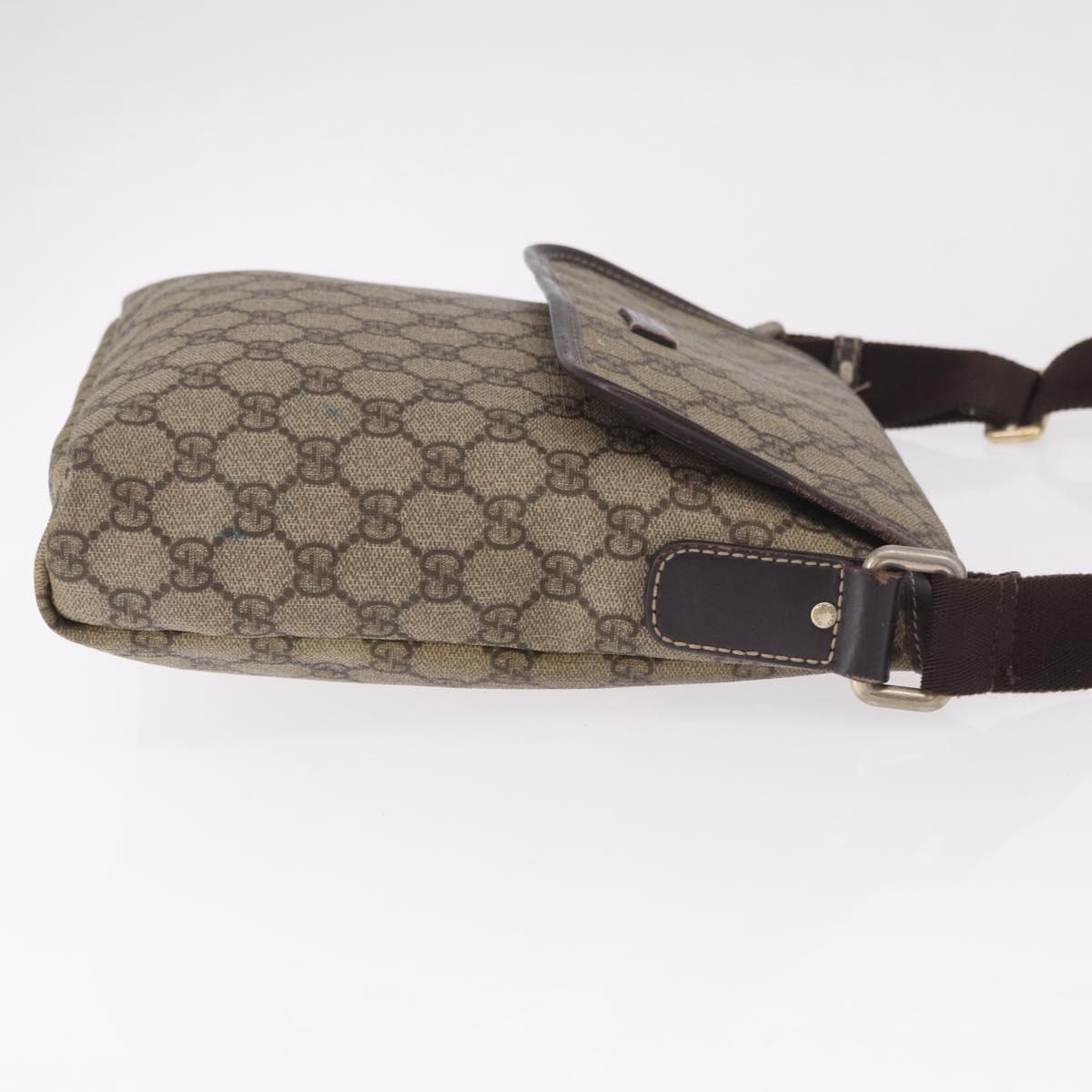 GUCCI GG Supreme Shoulder Bag PVC Beige Gold 223666 Auth 188468
