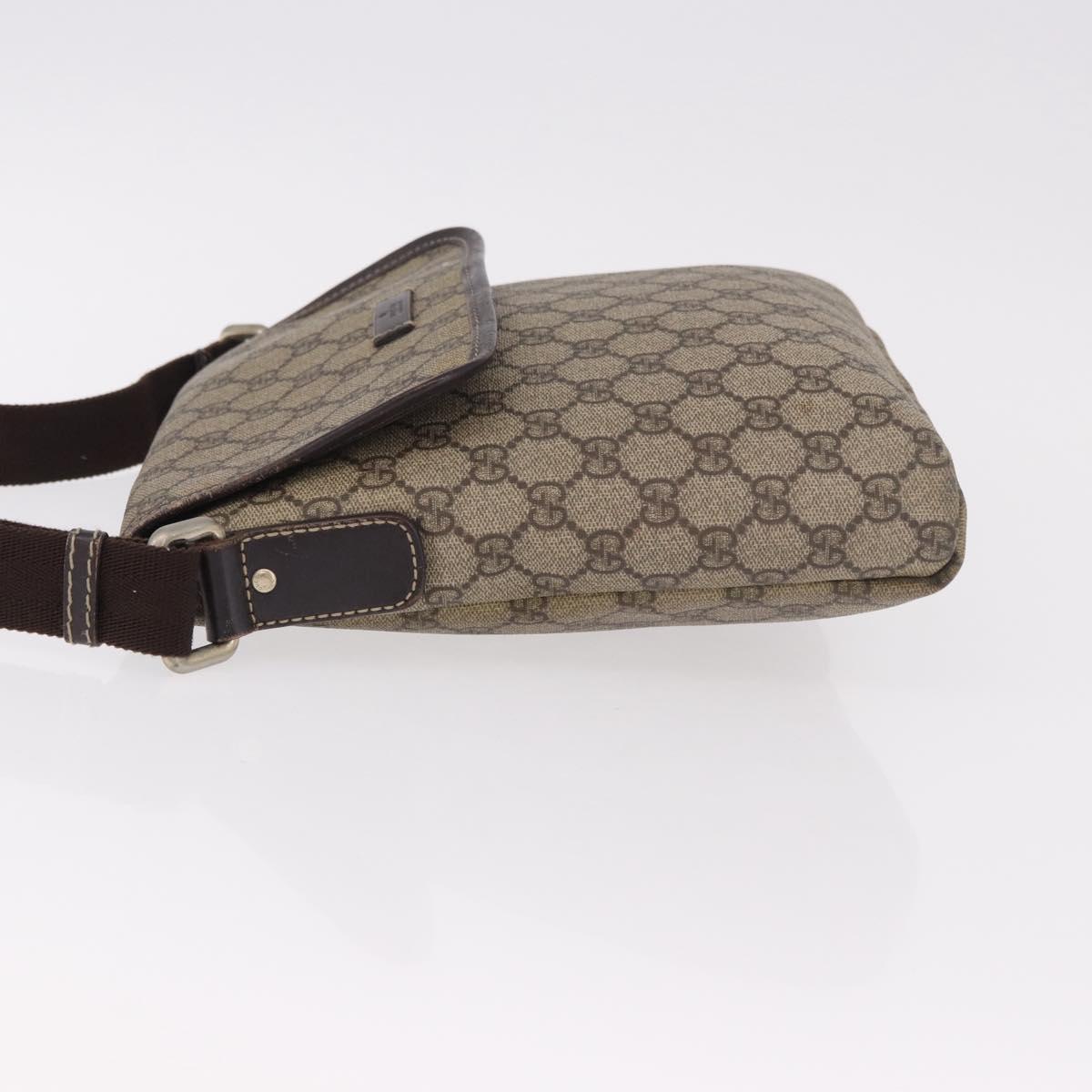 GUCCI GG Supreme Shoulder Bag PVC Beige Gold 223666 Auth 188468