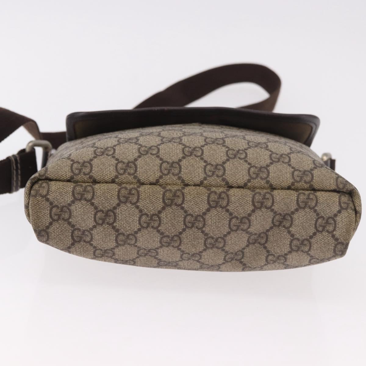 GUCCI GG Supreme Shoulder Bag PVC Beige Gold 223666 Auth 188468