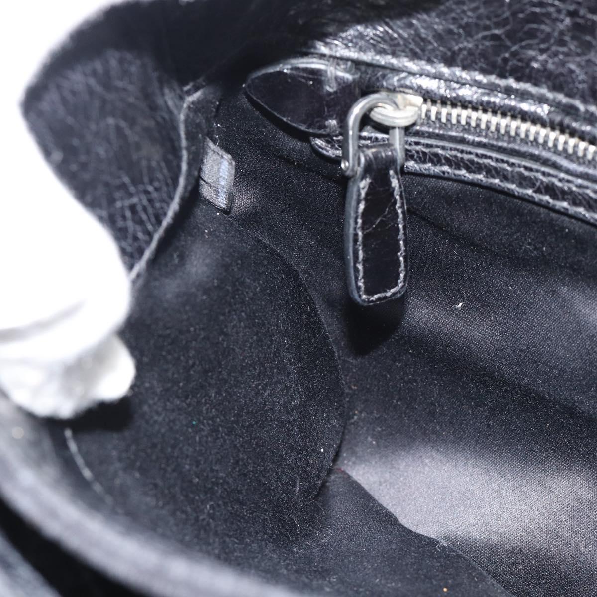 Miu Miu Matelasse Shoulder Bag Leather Black Silver Auth 188469SAM