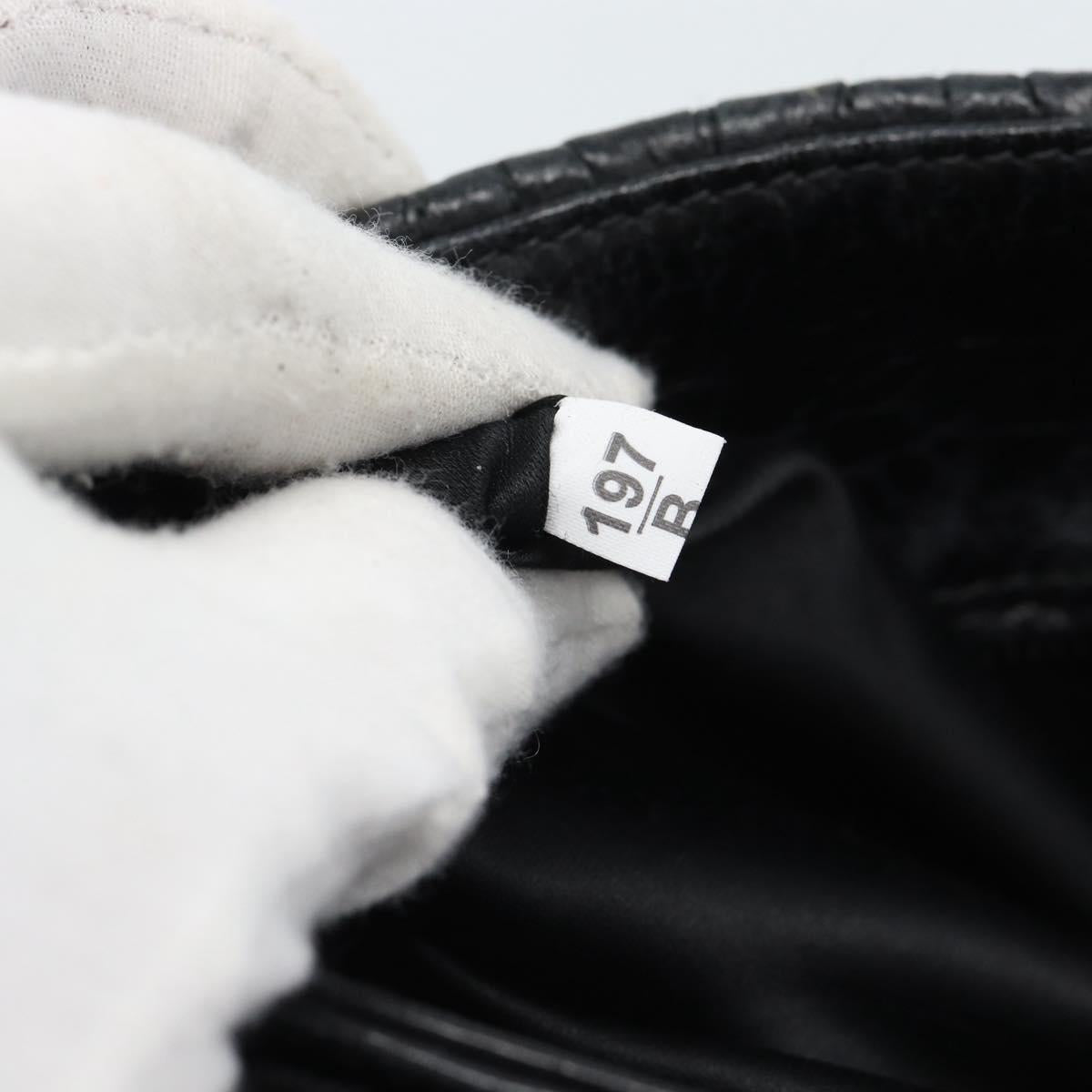 Miu Miu Matelasse Shoulder Bag Leather Black Silver Auth 188469SAM