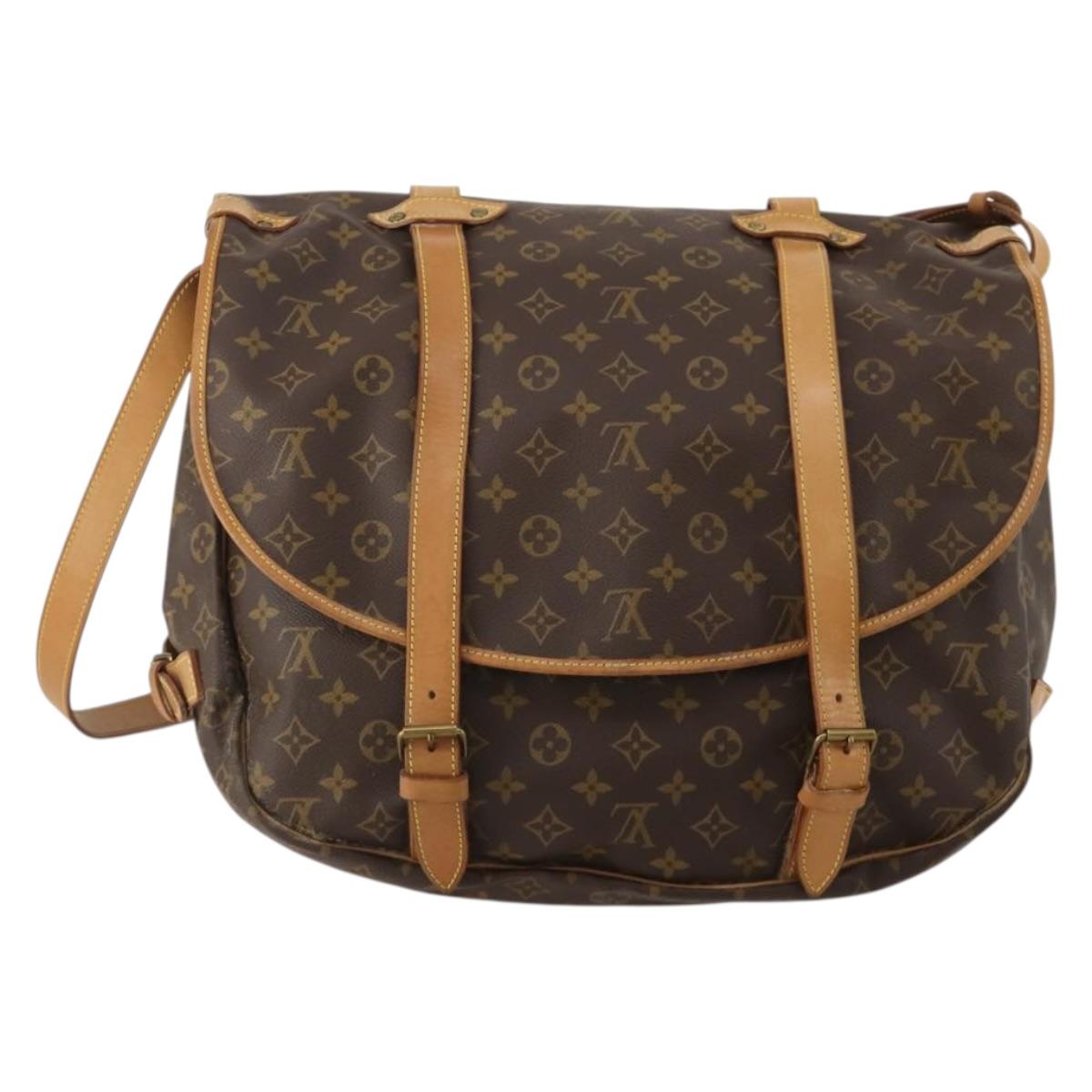 LOUIS VUITTON Monogram Saumur 43 Shoulder Bag M42252 LV Auth 188476