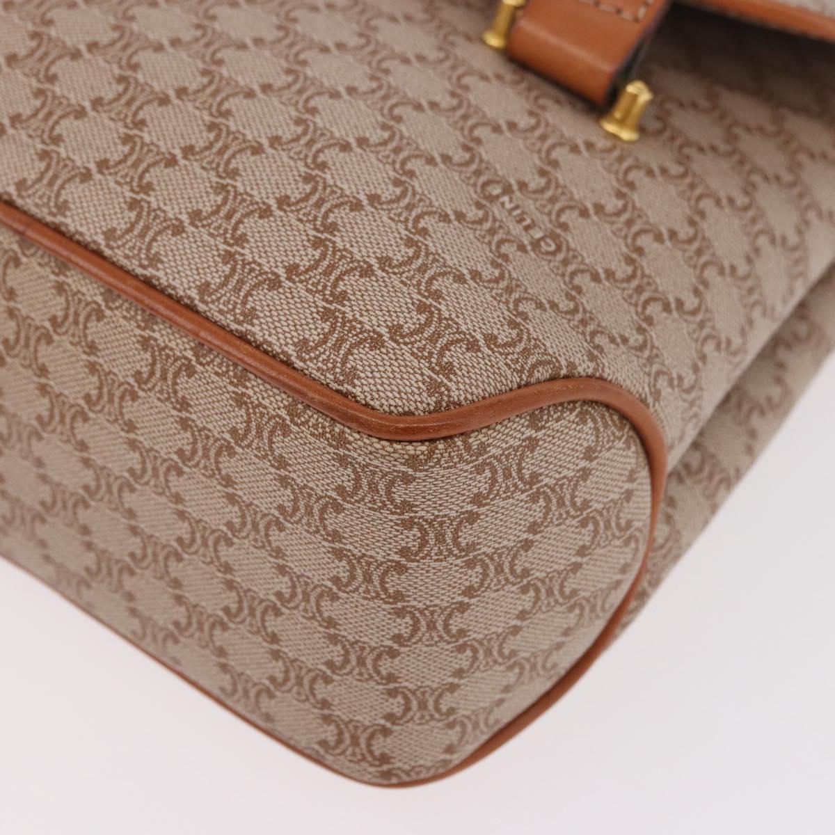 CELINE Macadam Canvas Tote Bag PVC Beige Gold Auth 188484A