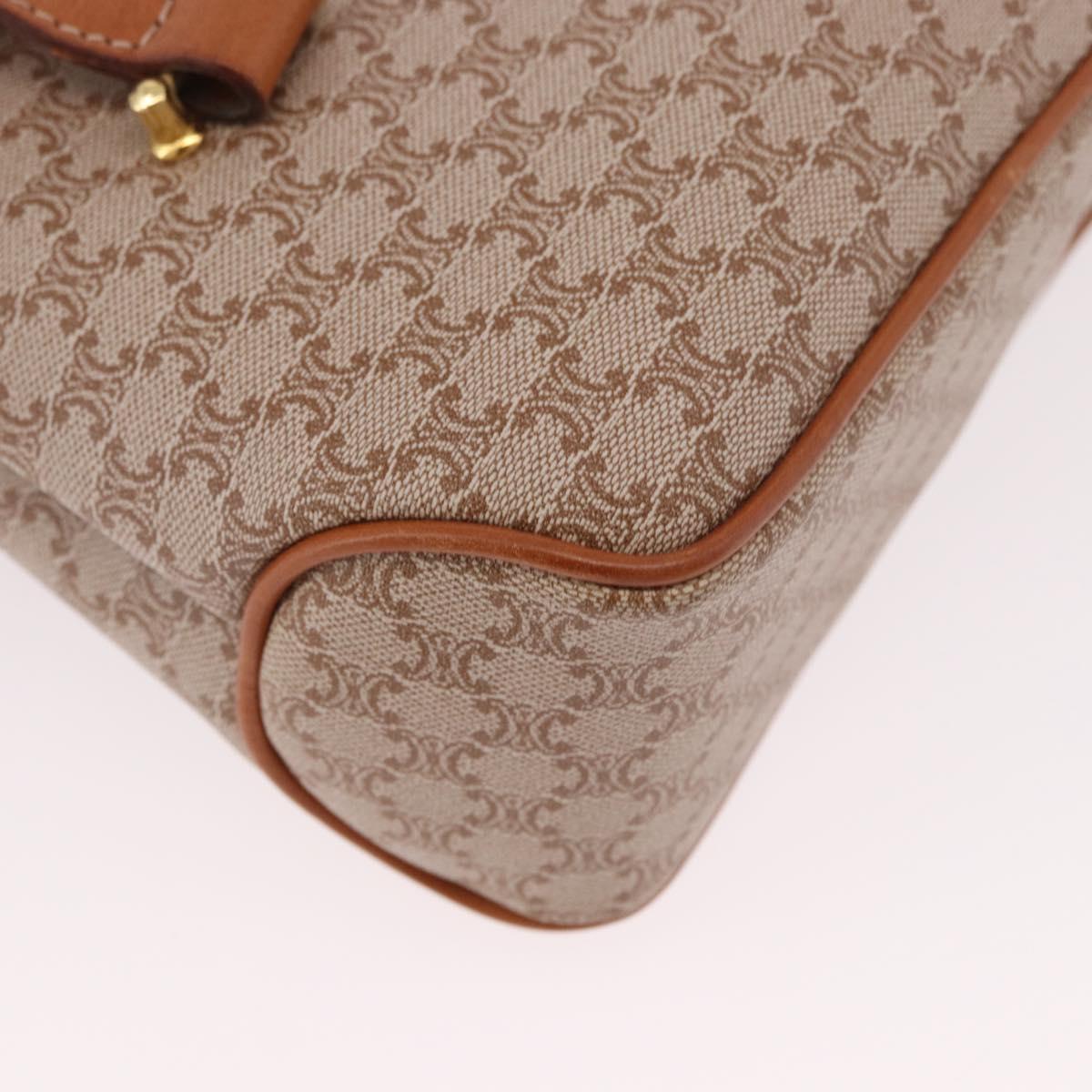 CELINE Macadam Canvas Tote Bag PVC Beige Gold Auth 188484A
