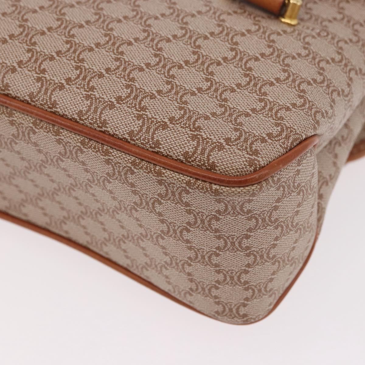 CELINE Macadam Canvas Tote Bag PVC Beige Gold Auth 188484A
