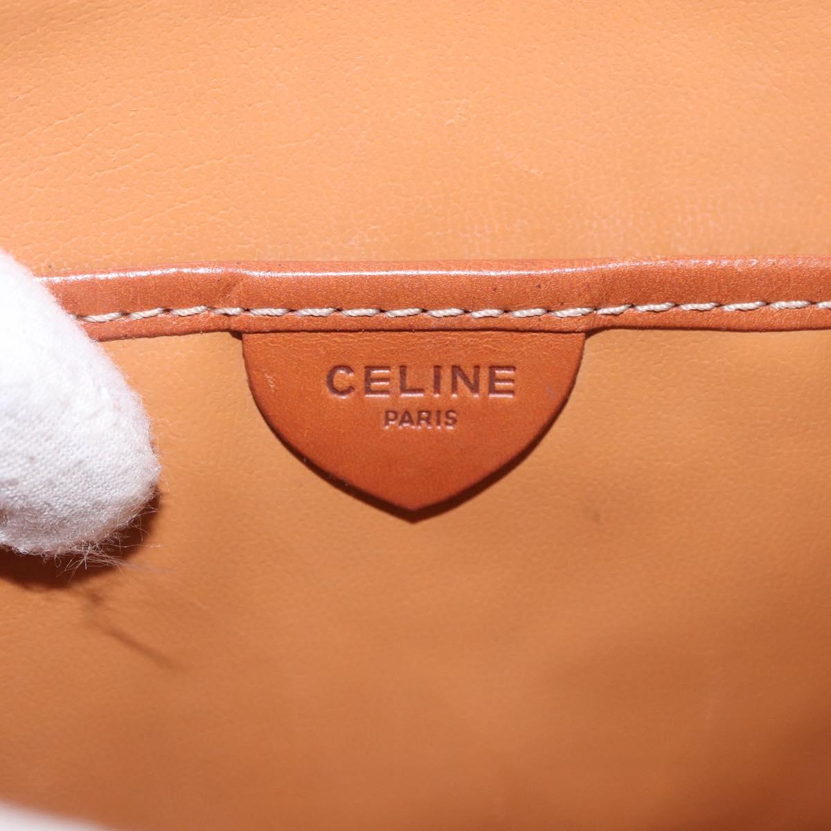 CELINE Macadam Canvas Tote Bag PVC Beige Gold Auth 188484A