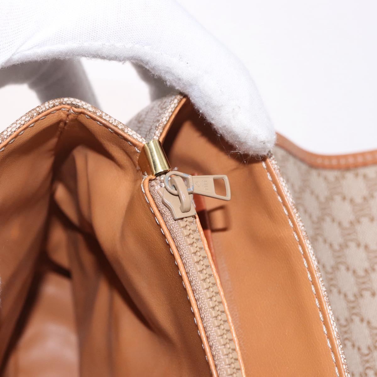 CELINE Macadam Canvas Tote Bag PVC Beige Gold Auth 188484A