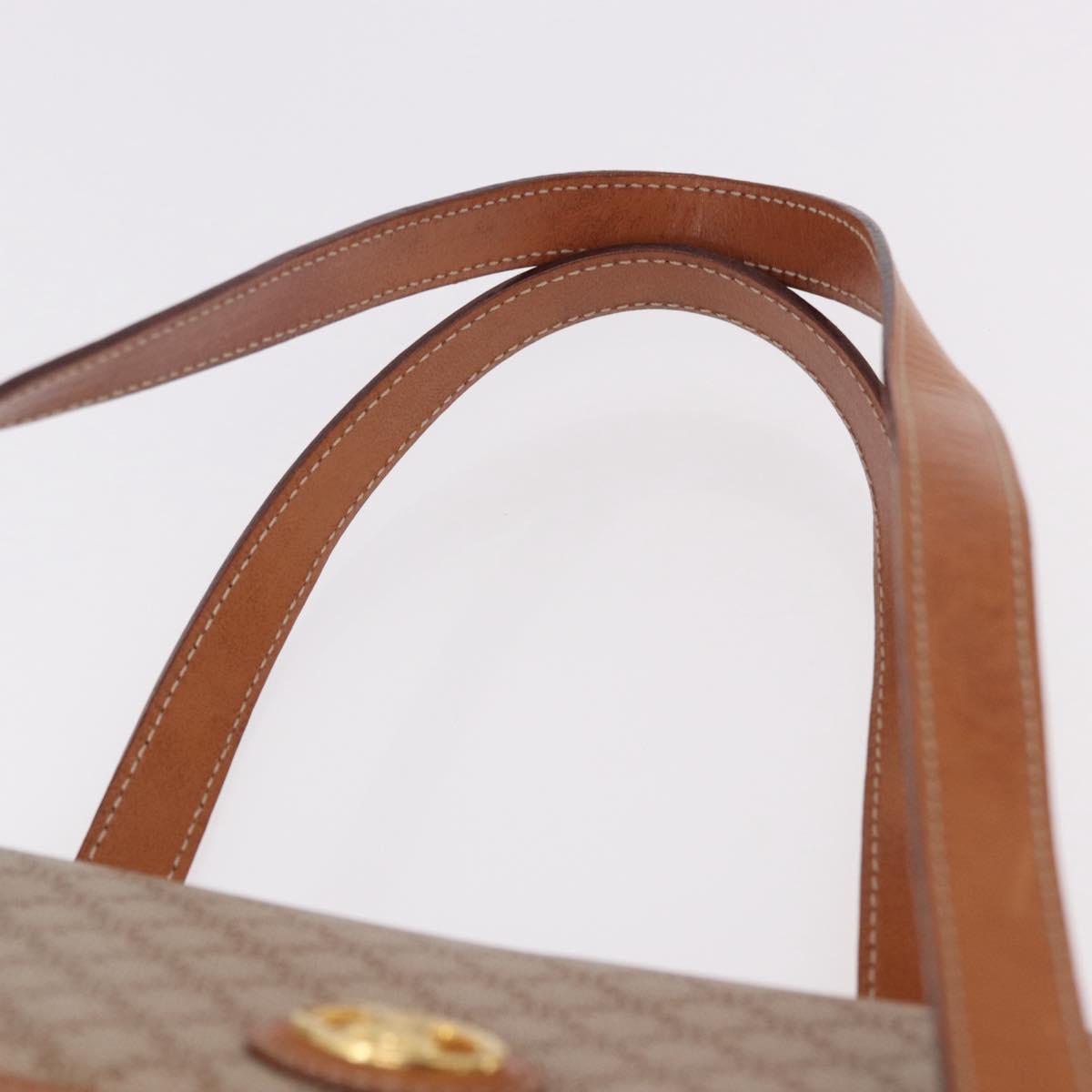 CELINE Macadam Canvas Tote Bag PVC Beige Gold Auth 188484A