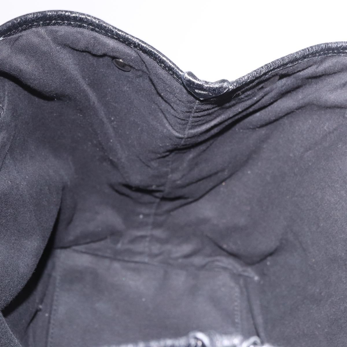 BALENCIAGA Navy Cabas S Hand Bag Leather Black Silver 339933 Auth 188486A