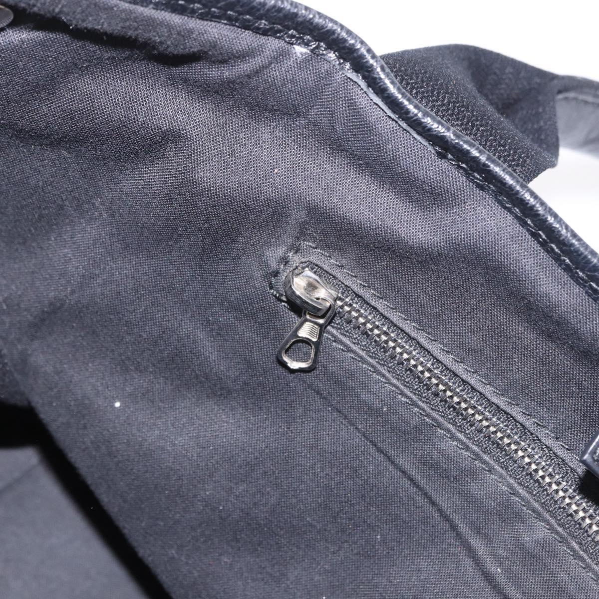 BALENCIAGA Navy Cabas S Hand Bag Leather Black Silver 339933 Auth 188486A