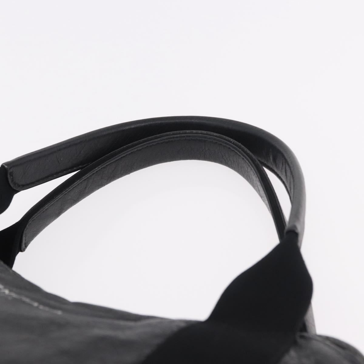 BALENCIAGA Navy Cabas S Hand Bag Leather Black Silver 339933 Auth 188486A