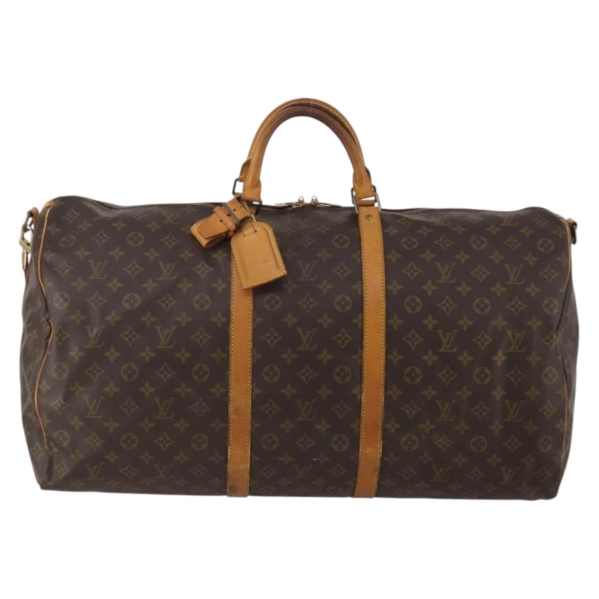 LOUIS VUITTON Monogram Keepall Bandouliere 60 Boston Bag M41412 LV Auth 188487