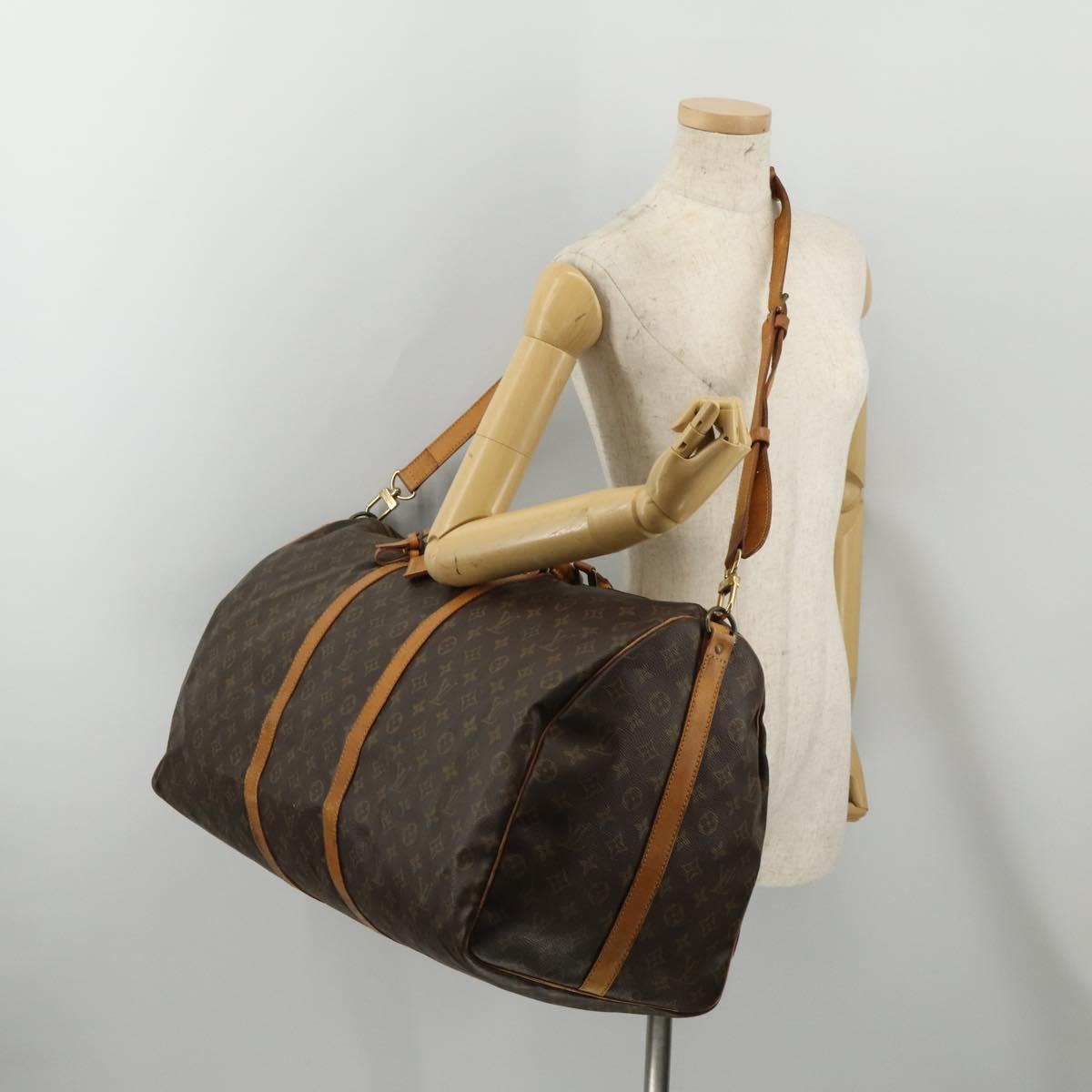 LOUIS VUITTON Monogram Keepall Bandouliere 60 Boston Bag M41412 LV Auth 188487