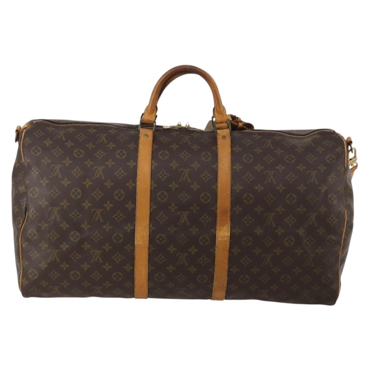 LOUIS VUITTON Monogram Keepall Bandouliere 60 Boston Bag M41412 LV Auth 188487