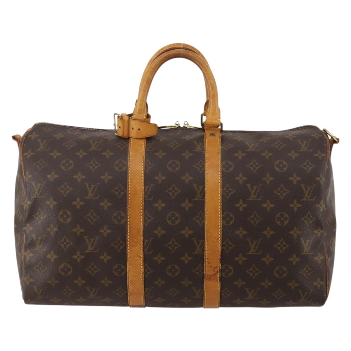 LOUIS VUITTON Monogram Keepall Bandouliere 45 Boston Bag M41418 LV Auth 188489