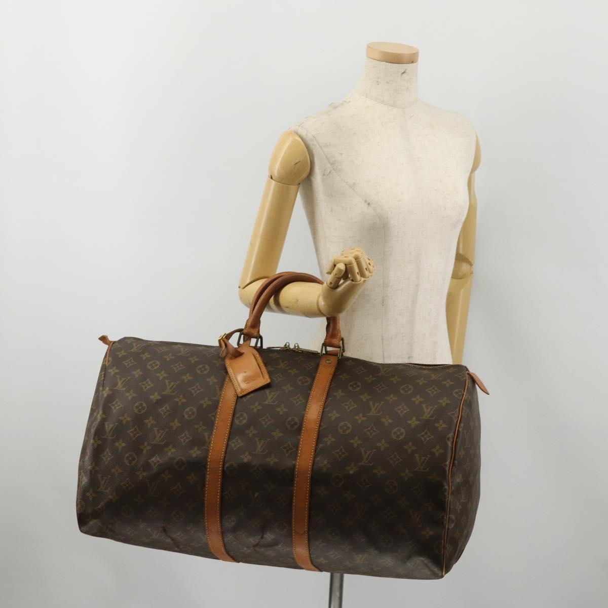 LOUIS VUITTON Monogram Keepall 55 Boston Bag M41424 LV Auth 188491