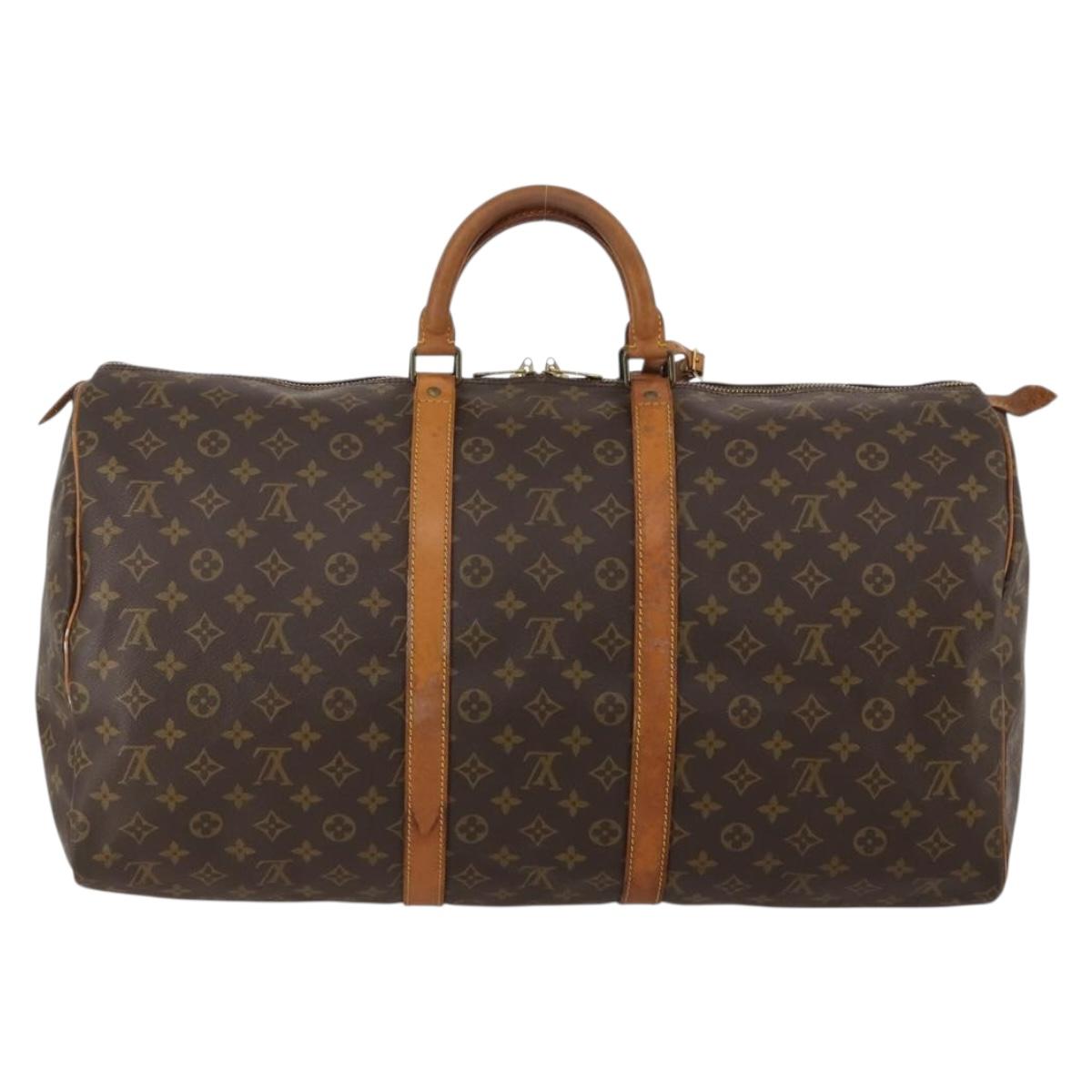 LOUIS VUITTON Monogram Keepall 55 Boston Bag M41424 LV Auth 188491