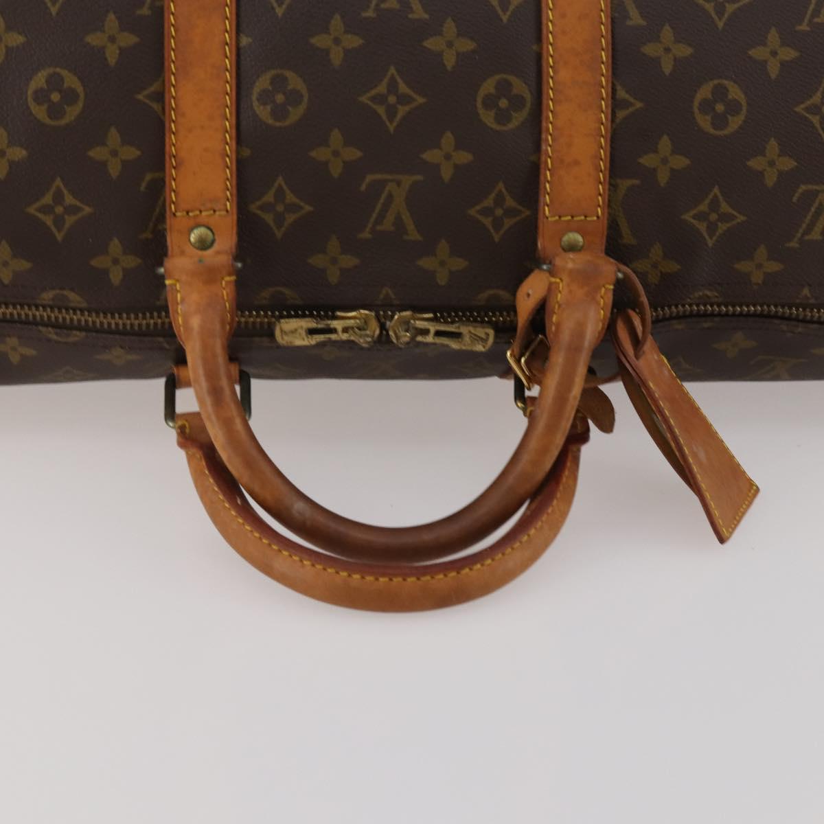 LOUIS VUITTON Monogram Keepall 55 Boston Bag M41424 LV Auth 188491