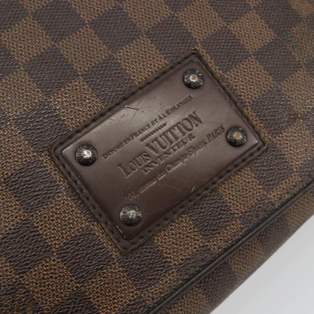 LOUIS VUITTON Damier Ebene Brooklyn PM Shoulder Bag N51210 LV Auth 188492