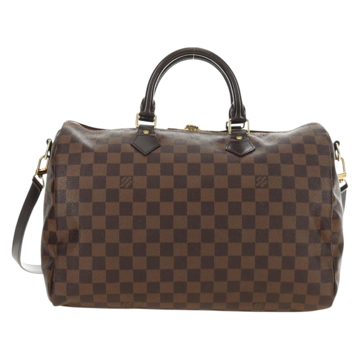 LOUIS VUITTON Damier Ebene Speedy Bandouliere 35 Hand Bag N41366 Auth 188496SAV