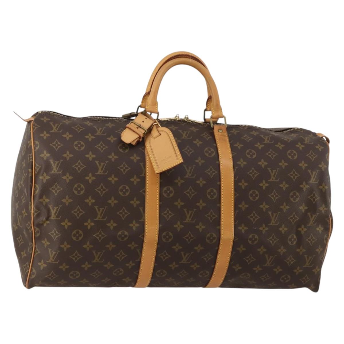 LOUIS VUITTON Monogram Keepall 55 Boston Bag M41424 LV Auth 188502SAV