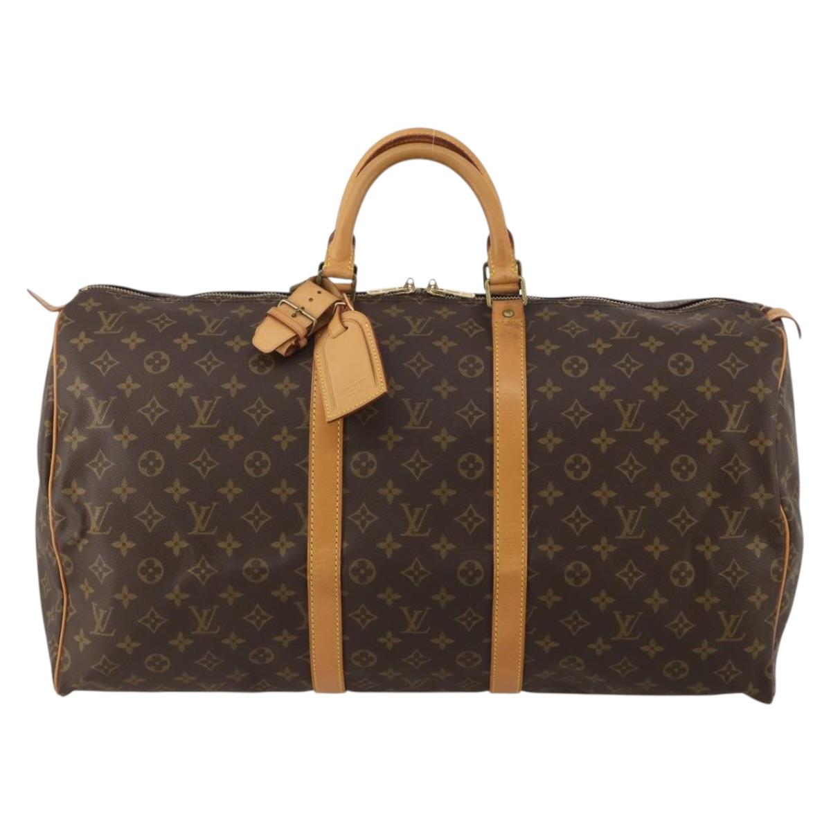 LOUIS VUITTON Monogram Keepall 55 Boston Bag M41424 LV Auth 188502SAV