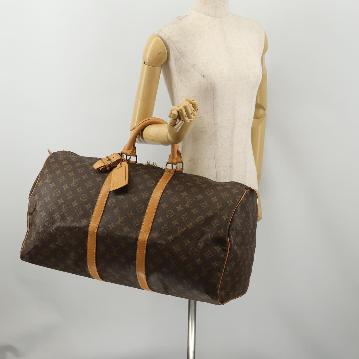 LOUIS VUITTON Monogram Keepall 55 Boston Bag M41424 LV Auth 188502SAV