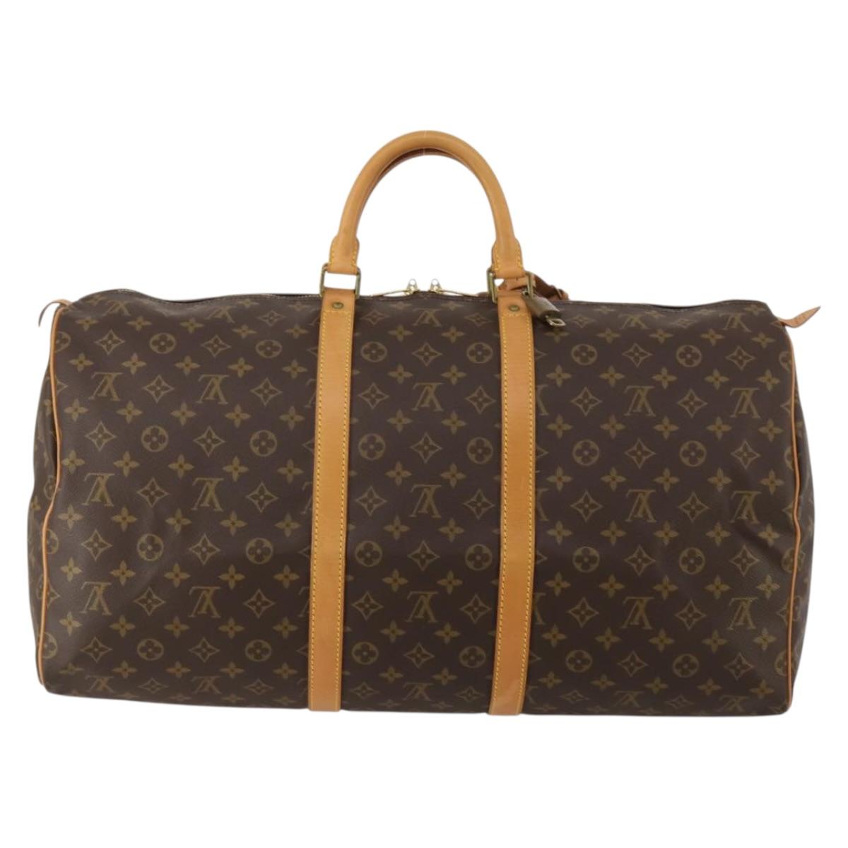 LOUIS VUITTON Monogram Keepall 55 Boston Bag M41424 LV Auth 188502SAV