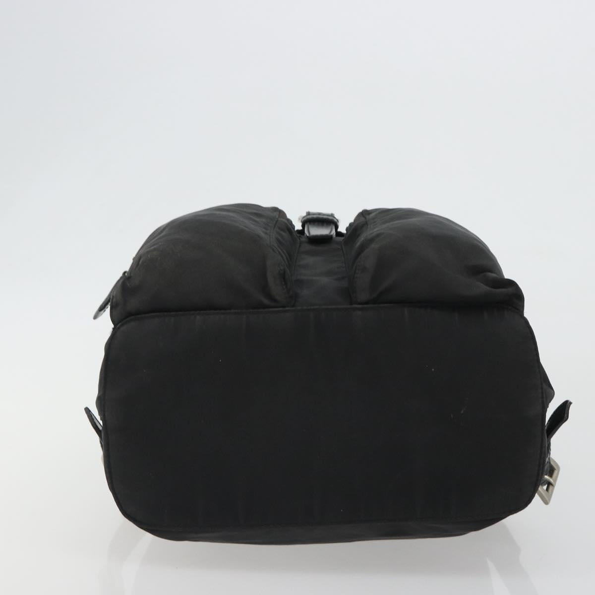PRADA Backpack Nylon Black Silver Auth 188504