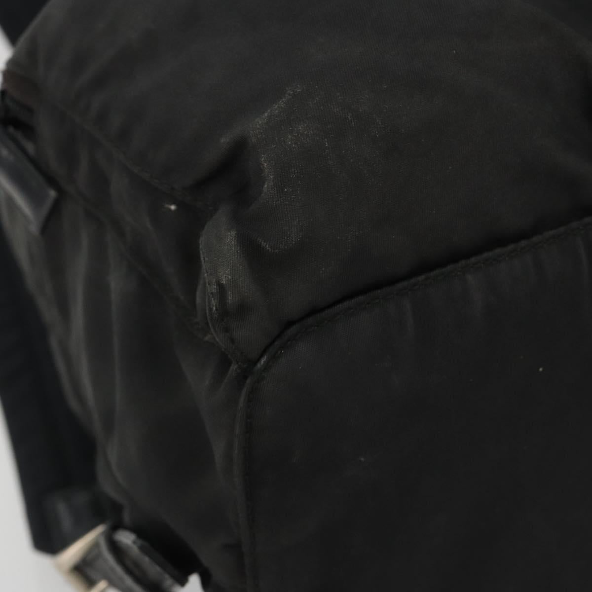 PRADA Backpack Nylon Black Silver Auth 188504
