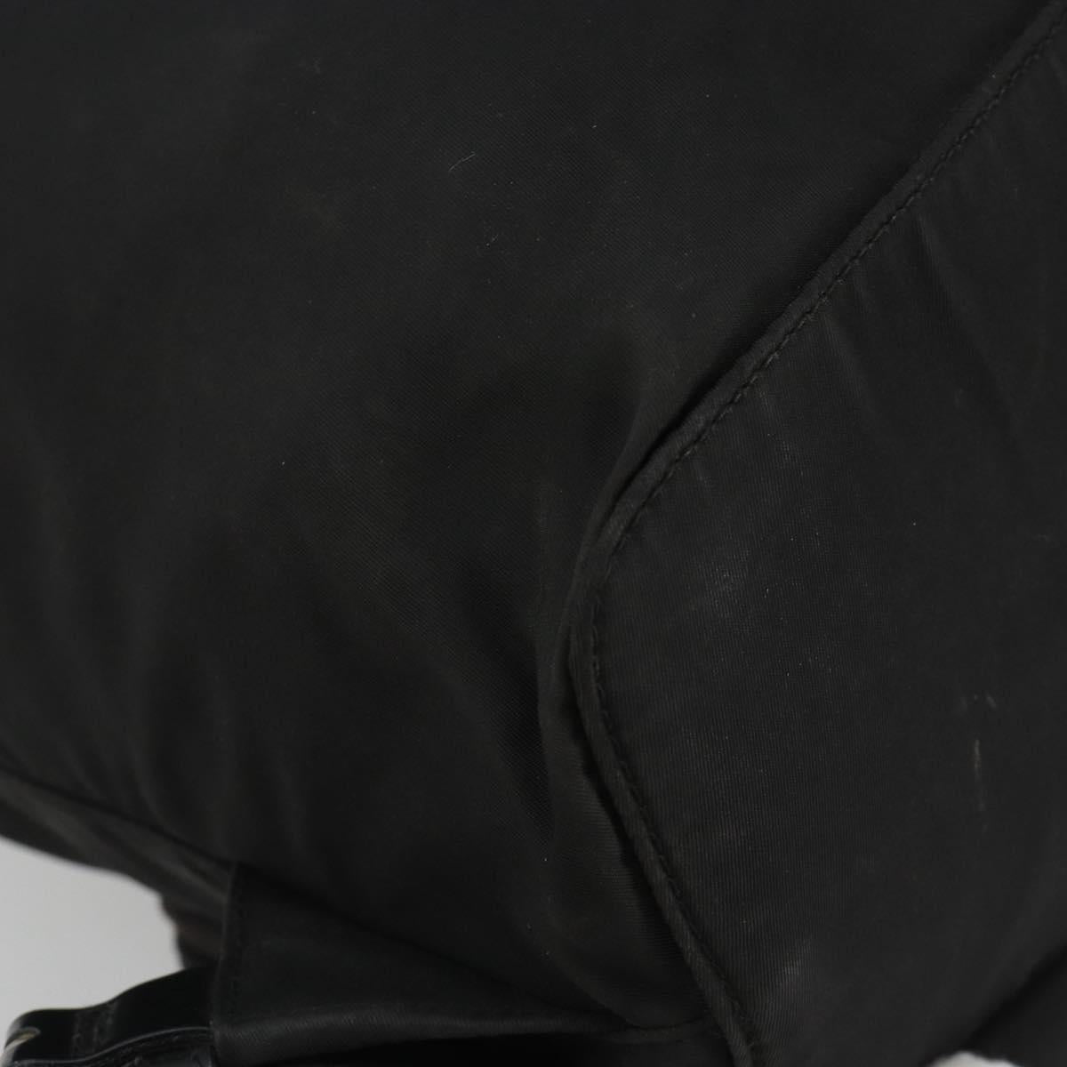 PRADA Backpack Nylon Black Silver Auth 188504