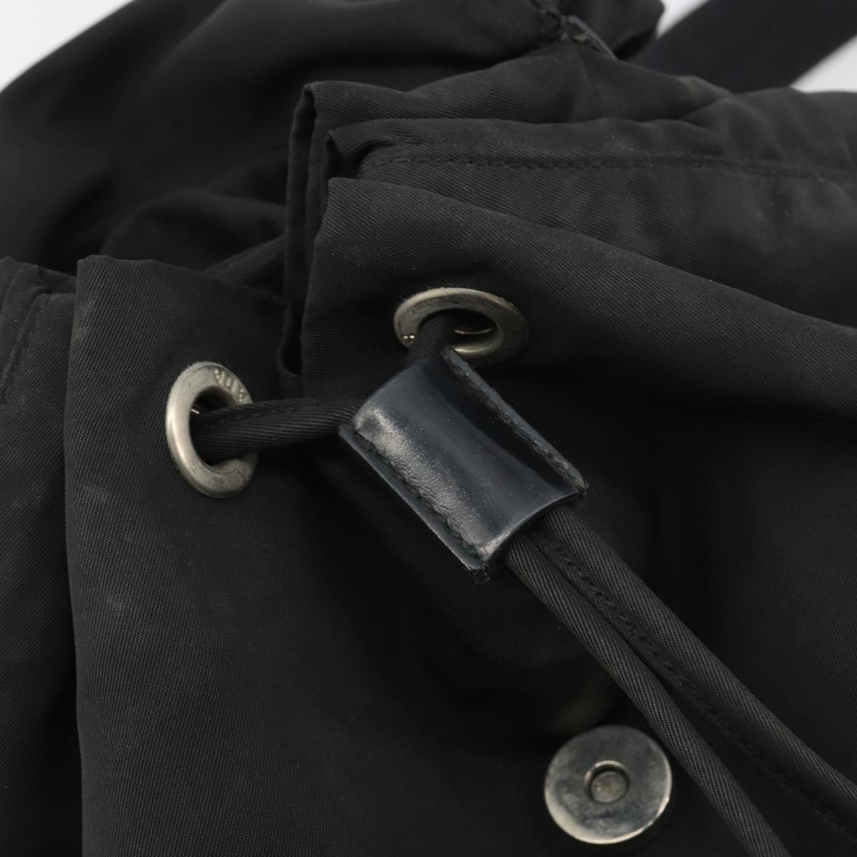 PRADA Backpack Nylon Black Silver Auth 188504